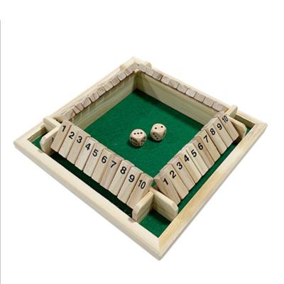 China Portable Classic 4 Sided Wooden Board Game with 10 Dice Classics Version and Bar Table Board, 1-4 Players Closed Box Dice Game for sale