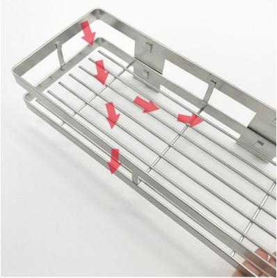 China Wall Mounted Sanitary Ware Kitchen Storage Racks Single Layer Wall Wire Shelf for sale