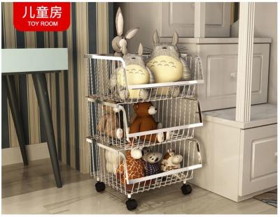 China Modern Stackable Metal Kitchen Storage Racks / Bin Basket For Houseware Storage for sale