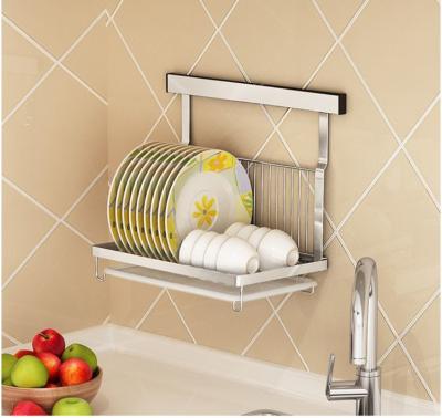 China Dish And Bowl Wall Mounted Kitchen Storage Rack No Drilling Installation for sale