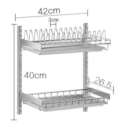 China Two Tier Draining Rustless Stainless Steel Kitchen Rack With Chopstick Holder for sale