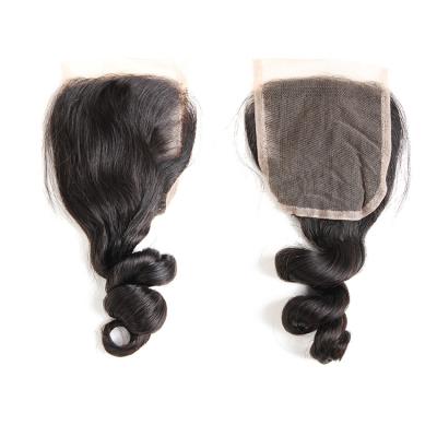 China Loose Wave 10a 100% Malaysian Human Hair Loose Wave 4*4 Lace Closure for sale