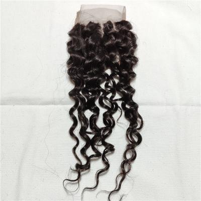 China Brazilian Straight Lace Closure 1B Color Water Wave Hair Lace Closure For Women for sale