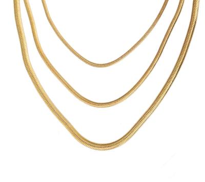 China Fashion Chain 1mm, 2mm, 3mm Choker Stainless Steel Gold Snake Necklace For Women Men for sale