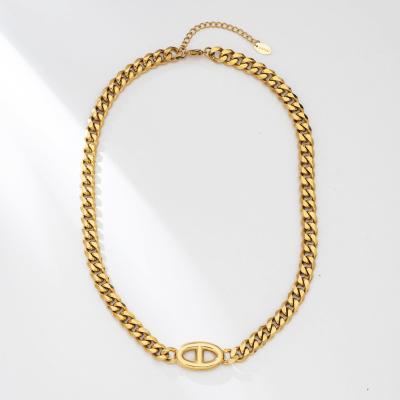 China Ins Style Fashion New Arrival Stainless Steel Chain Ring Thick Necklace Allergy Neck Jewelry Ins Free Style for sale