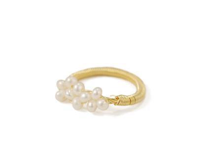 China TRENDY Handcrafted Gold Plated Women's Pearl Ring Jewelry for sale