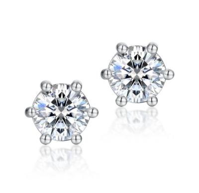 China FASHIONABLE design moissanite diamond classic stone earrings 925 sterling silver engagement gift for both parties for sale