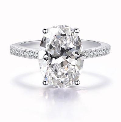 China FASHIONABLE 925 Sterling Silver Lab Created 9ct Diamond Ring 9*13 Mm Big Diamond Ring Luxury Style for sale