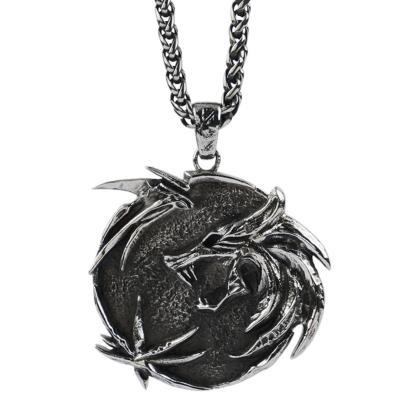 China Fashion Punk Cool Hip Hop Hip Hop Wolf Jewelry Stainless Steel Viking Men's Pendant Necklace for sale