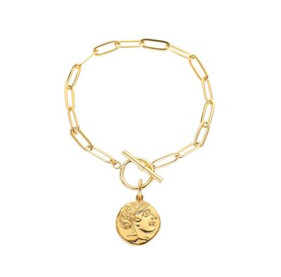 China TRENDY Brass Plated With 18K Gold Simple Design Hip Hop Bracelet for sale