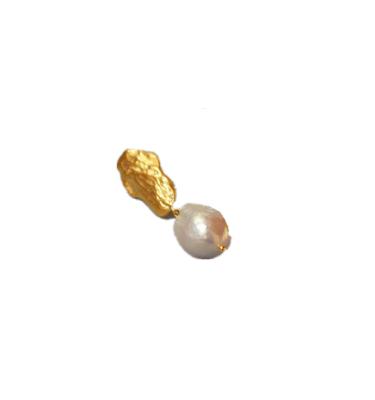 China FASHIONABLE gold plated with pearl earring fashion brass baroque women's jewelry 2020 wholesale price for sale