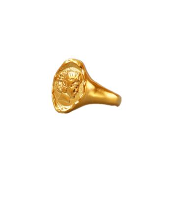 China TRENDY 18k Gold Plated Brass Gold Retro Style Fashion Ring for sale