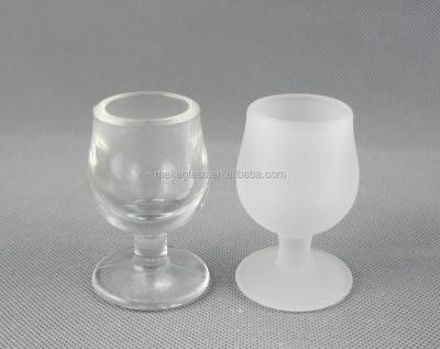 China Mini Viable Glass Wine Goblet Cup Clear and Frosted Shot Glass for sale