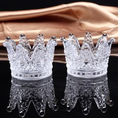 China Crystal Unique Design Soda Lime Home Custom Clear Decoration Glass Candle Holder for sale