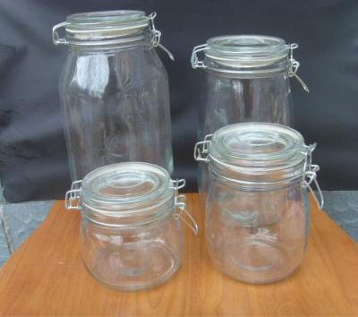 China Wholesale clear airtight glass food jar with metal clip/glass food jar with lid/metal clip so cheap~! for sale