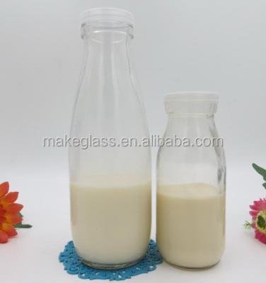 China Sustainable Glass Bottle 250ml 500ml Glass Milk Bottle For Yogurt And Beverage for sale