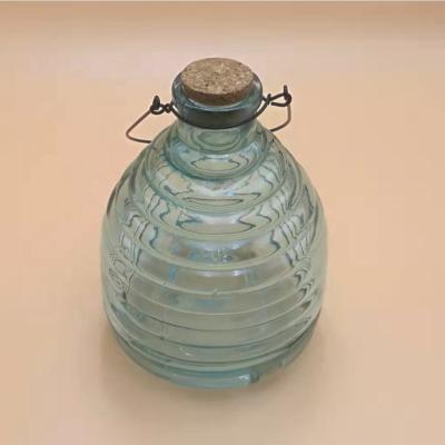 China Bee Catcher Fly Trap Viable Round Cork Stopper Hanging Glass Wasp Trap Glass Bottle for sale