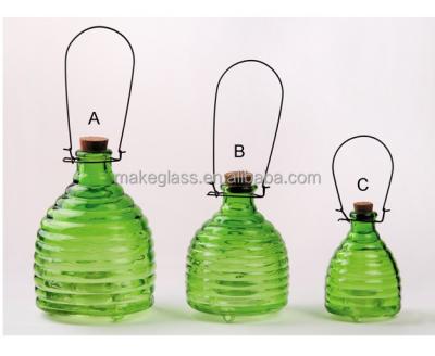 China Viable 3 Sizes Colored Hanging Glass Wasp Trap Glass Bee Catcher , Glass Pest Catcher for sale