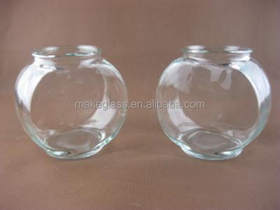 China Home Decoration Ball-shape Office Hotel Glass Vase, Mini Clear Glass Fish Bowl for sale