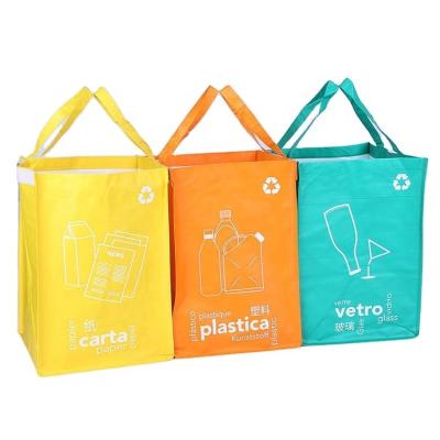 China Promotional Custom Printed Hot Selling Eco-Friendly Logo Eco Friendly Packaging Recyclable PP Woven Garbage Bag With Nylon Handle for sale