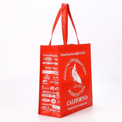 China Wholesale Promotional Eco-frinedly Handled RPET Laminated Tote Bag Shopping Bag for sale