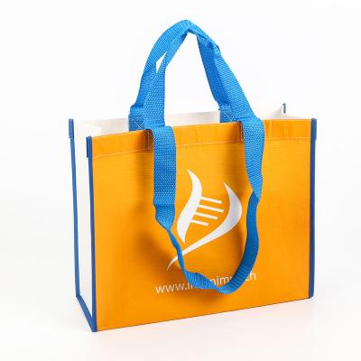 China Eco-Friendly Eco-Friendly Large Laminated Double Strap Handle Eco-Friendly Shopping Tote Bag for sale