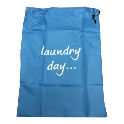 China Wholesale Minimalist Colors Large Cheap Polyester Wash Drawstring Laundry Bag for sale