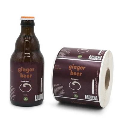 China Best quality cheap package bottle label glass bottle label waterproof self adhesive waterproof body label for beer for sale