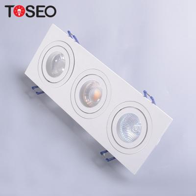 China Rectangle Gu10 Mr16 Modern Aluminum Housing Multiple Recessed Downlight for sale