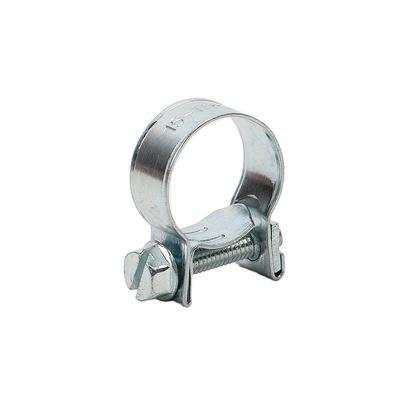 China Blue White Galvanized Galvanized Iron Mini Hose Clamp, 16-18mm Connection 9mm Bandwidth for sale