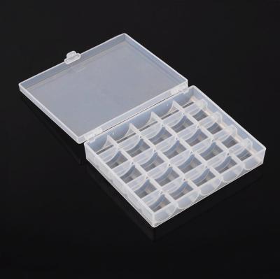 China 25 Cases Home Use Accessories Clear Plastic Spool Sewing Storage Box for sale