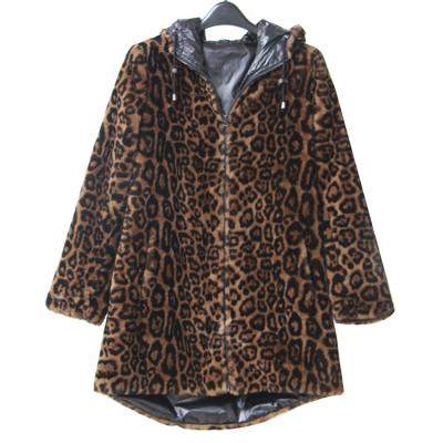 China Durable Faux Fur Double Sided Jacket For Women Warm Shepherd Coat And Sueded Coat Leopard-copy Color JHL022 for sale