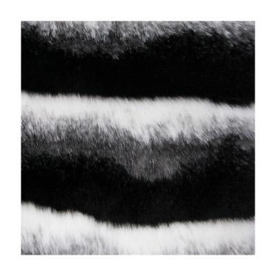 China Luxury And Textured Faux Fur Garment Fabric For Home Garment Textile Black n White Jacquard Wave for sale