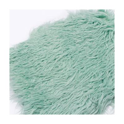 China Garment Plush Faux Fur Fabric For Home Garment Textile Fantasy Green for sale