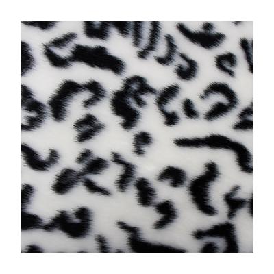 China Garment Short Pile Faux Fur Fabric For Garment Home Textile Ultra Soft And Luxury Snow Leopard for sale