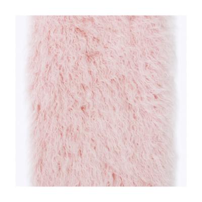 China Garment Plush Faux Fur Fabric For Home Textile Garment Ultra Soft Pink Woolfell for sale