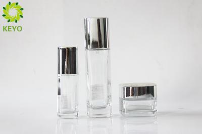 China Customizable Square Glass Foundation Bottle 50g 40ml 100ml Size Optional for sale