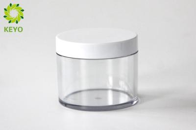 China Clear PET Plastic Face Mask Jar , 200g Round Thick Wall Empty Cream Jars for sale