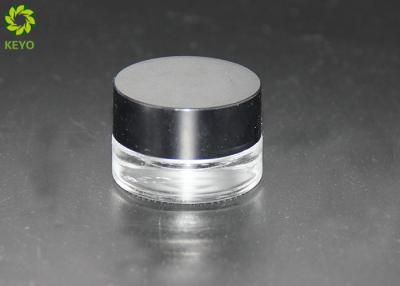 Cina Barattolo crema cosmetico 3ml 5ml del piccolo vetro trasparente con il coperchio di plastica nero in vendita