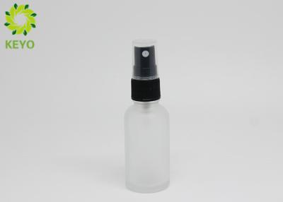 China Cylindrical Frosted Glass Face Mist Bottle 30ml 1 OZ With Plastic Sprayer for sale