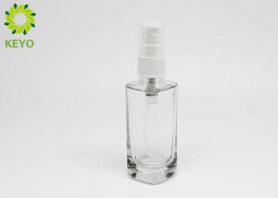 China 1 OZ 30ml Clear Glass Face Mist Bottle Square Shape Custom Service Acceptable for sale