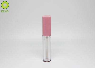 China Custom Empty Lipgloss Containers Transparent Round Shape With Brush for sale