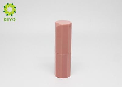 China PP Plastic Lipstick Tube Container , Hexagon Shape Pink Lipstick Tube for sale