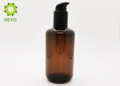 China Semitransparent Amber PET Plastic Pump Bottles For Shampoo Capacity 5 OZ for sale