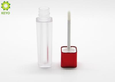 China 10ml Empty Lip Gloss Tubes With Brush , Luxury Square Clear Lip Gloss Bottles for sale