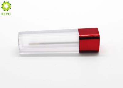 China Square Shape Lip Gloss Tubes , Clear Plastic Material Lip Gloss Containers for sale