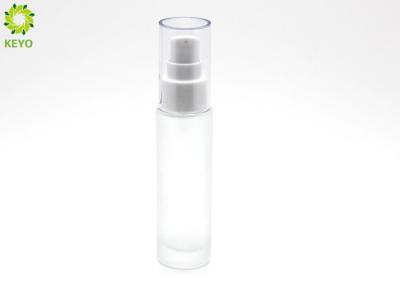 China Round Frosted Glass Empty Cosmetic Bottles 30ml 1 OZ For Serum / Essential Oil for sale