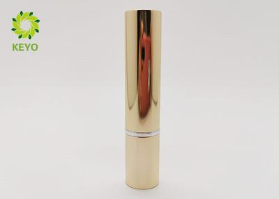 China Round Golden Empty Lipstick Tube Container 3.5g 5g Aluminum Material Made for sale