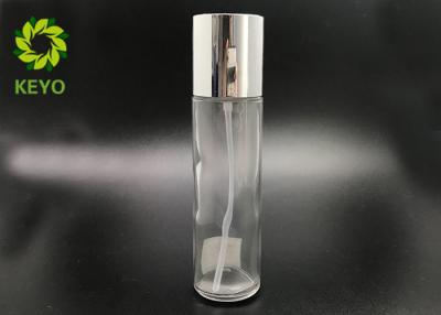 Cina Bottiglie cosmetiche vuote con il coperchio a vite d'argento, bottiglie di vetro del cilindro della lozione 100ml in vendita