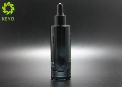 China Transparent Black Color Essential Oil Bottles Bulk 50ml Round Thick Bottom for sale